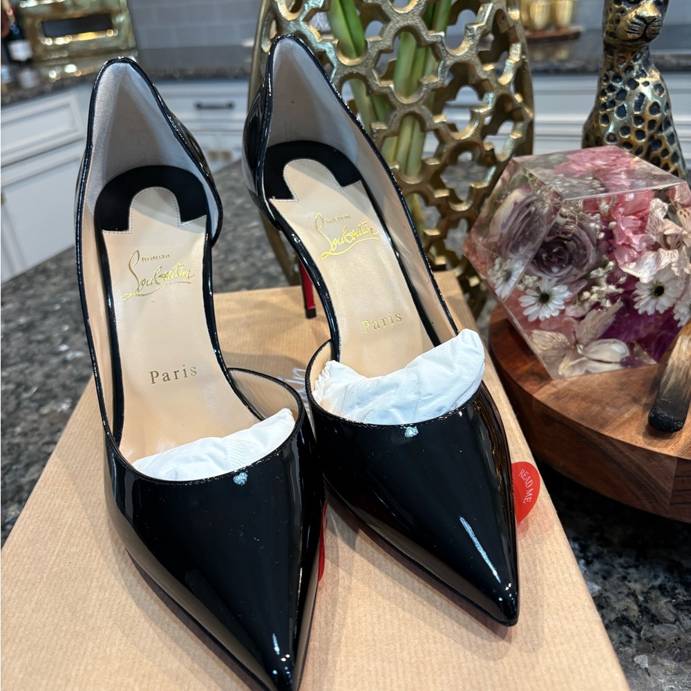 Christian Louboutin Iriza 85 – Black Patent – Size 39.5-NEW